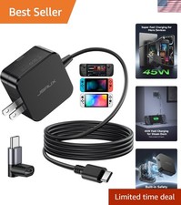 High-Speed 45W USB C Fast Charger  5FT Cable - Compatible with Nintendo Switch