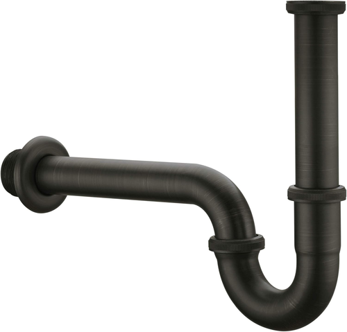 Bathroom Sink Stopper Bottle P-Trap – Brushed Gold, 1-1/4" Slip Inlet, Brass Core, NO Overflow, Complete Drain Kit