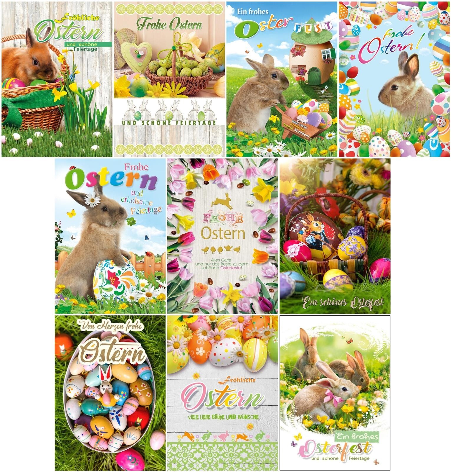 100 Oster-Postkarten diverse Motive Grußkarten Ostern 20 Sets à 5 Karten