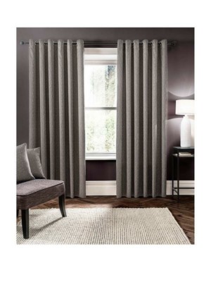 Neu Studio G Verona gefütterte Ösenvorhänge 66'' x 72'' Rauch