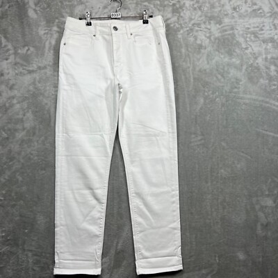 American Eagle Tomgirl Jeans Women's 8 White Denim Lightweight Button Fly New