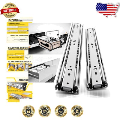 Removable Ball-Bearing Drawer Slides - Heavy Duty 150 lb Capacity & Easy Install