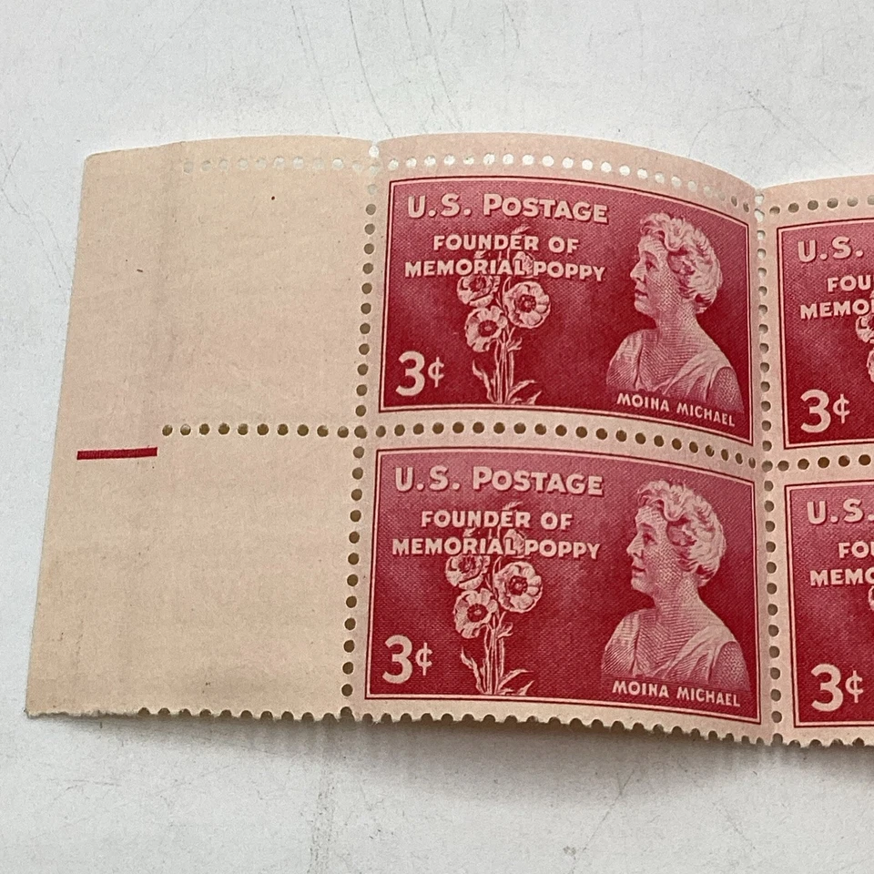 MINT 1948 Founder of Memorial Poppy 3 Cent U.S. SCOTT Block of 10 Stamps - Image 4 of 4