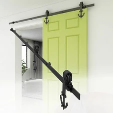 5/6/7/8/9/10FT Steel Sliding Barn Door Hardware Track Kit for Single Wood Door