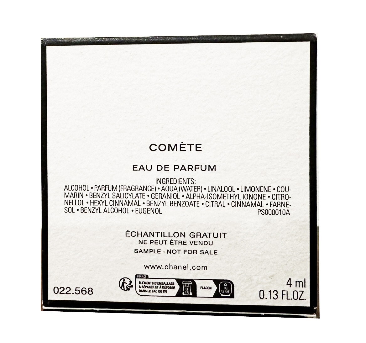 Chanel COMÈTE 0.13 oz / 4 ml Eau de Parfum MINIATURE | eBay
