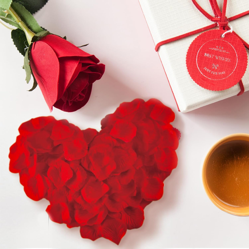 1200PCS Rose Petals for Bedroom - Fake Roses Red Petal Faux Flowers, Artificial - Picture 6 of 12
