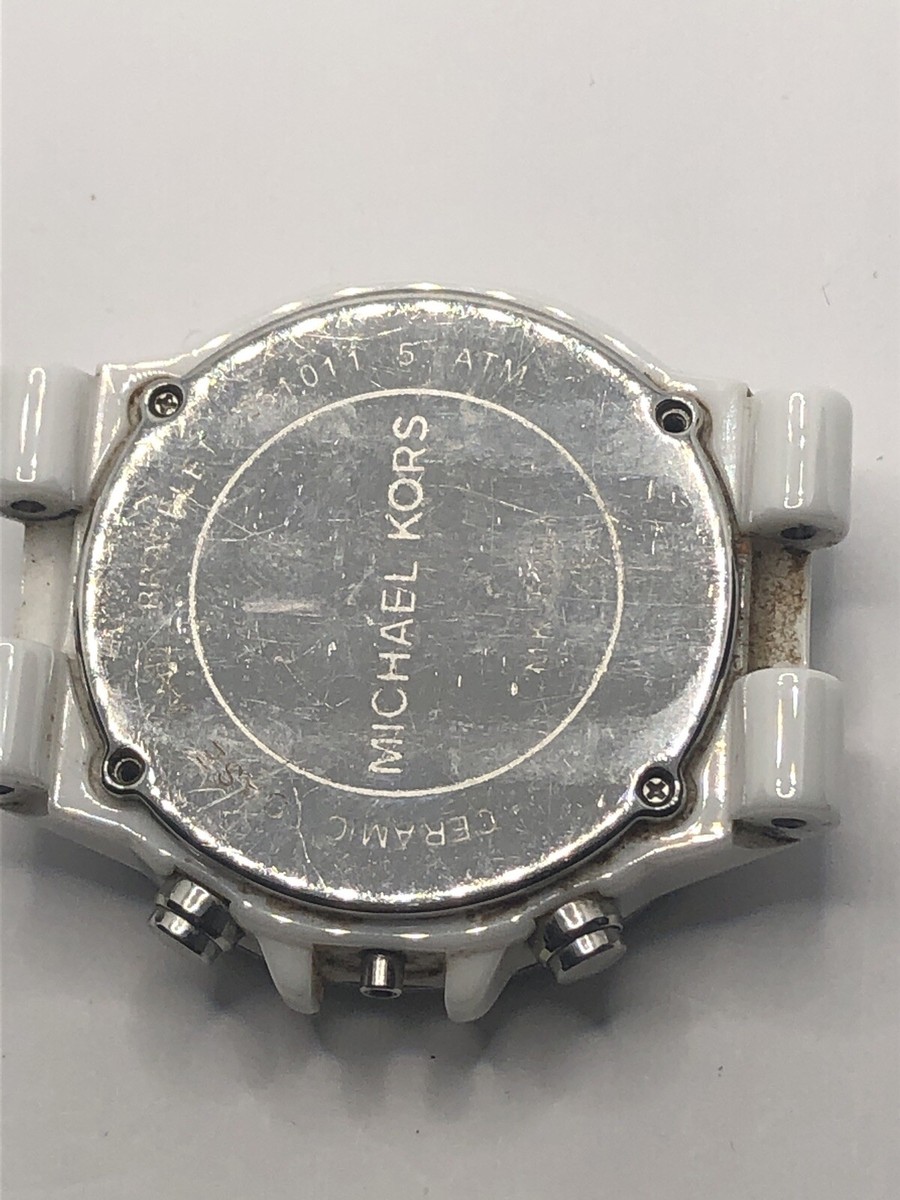 Michael Kors Watch Parts Case Only White Ceramic No Crystal Michael Kors Watch Parts Case Only White Ceramic No Crystal