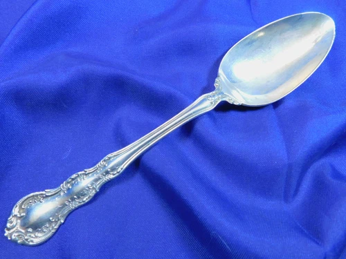 WALLACE OLD ATLANTA STERLING SILVER OVAL SOUP SPOON - WELL USED CONDITION DAMAGE