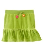 GYMBOREE FALL FOR AUTUMN GREEN DANGLE VELOUR SKIRT 3 12 NWT