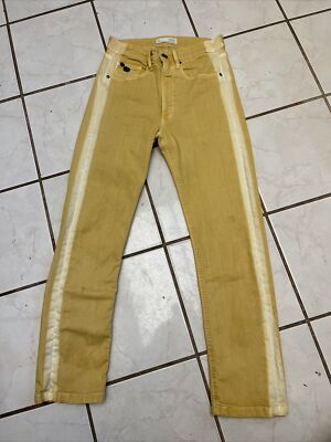 ODD MOLLY UNCORPORATED NEW! RARE! Yellow 843 CHORDS PANTS High Rise Jeans 26