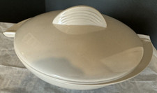 Vintage MCM Boonton Ware atomowa skrzydlata podzielona szara miska do serwowania z pokrywką #608-10
