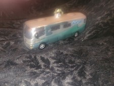 Bronners Relax RV Camper Motor Home Glass Christmas Ornament Turquoise White