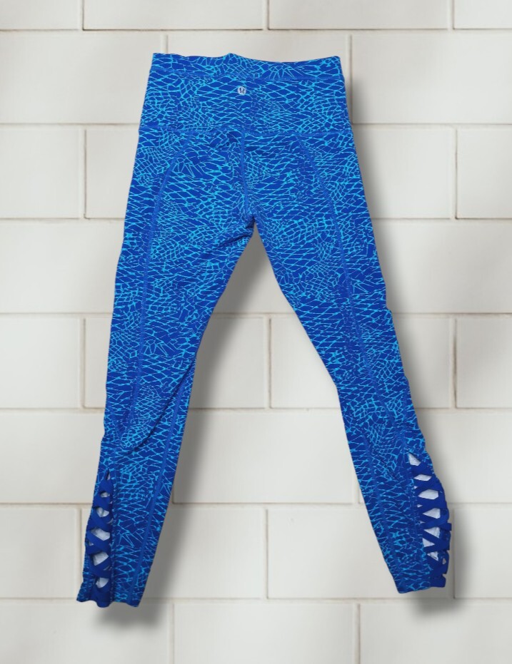 Lululemon Leggings Yoga Pants Lattice *Womens Size Blue