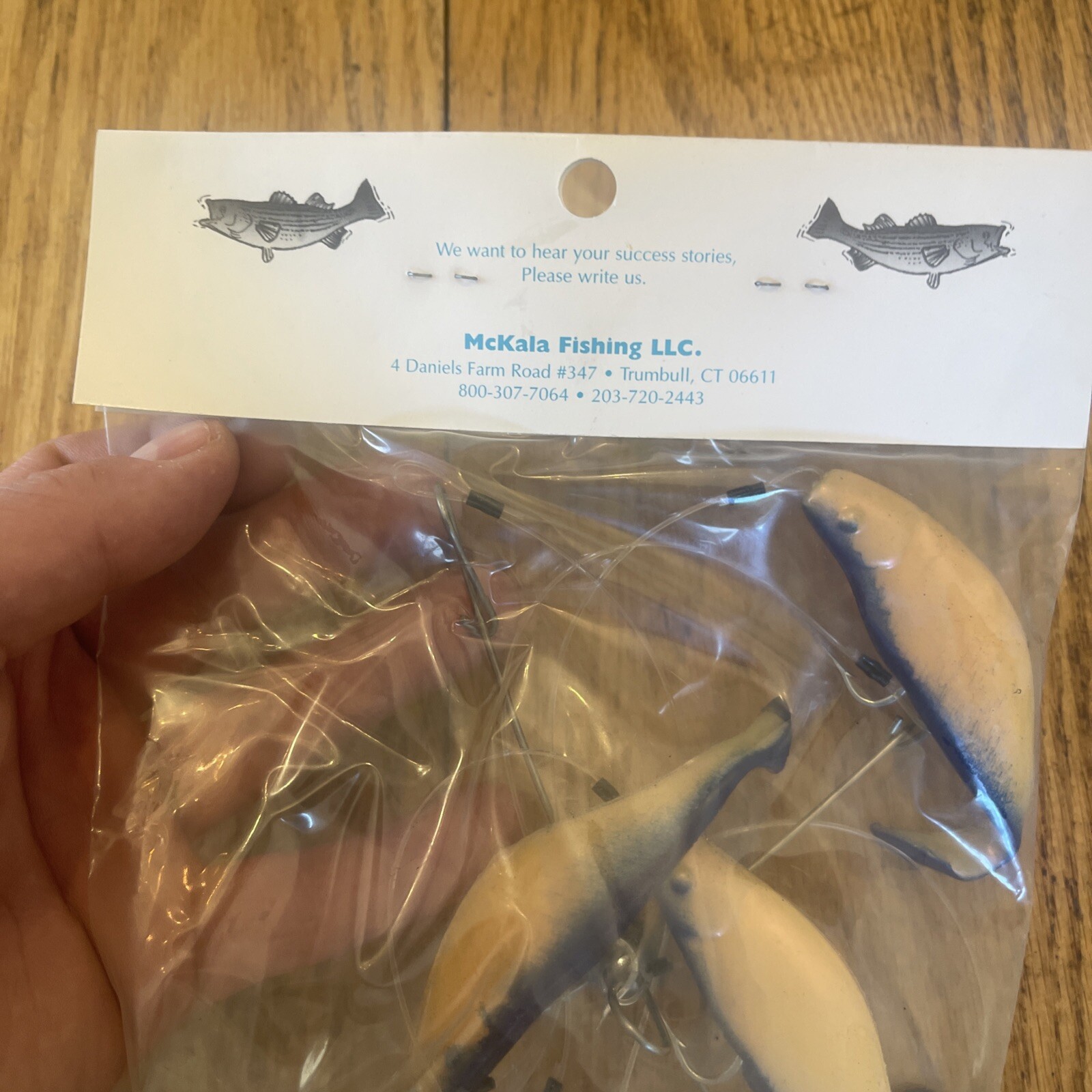 7” Umbrella Rig 4 Arm With 4” Shad (5) Pearl Blue New In Package McKala Fishin - Image 7