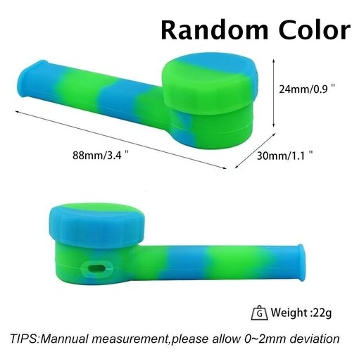 Buy 1 Get 1 Free Random Color Silicone Pipe Pocket Pipe with Lid and Metal Bowl - Picture 9 of 12