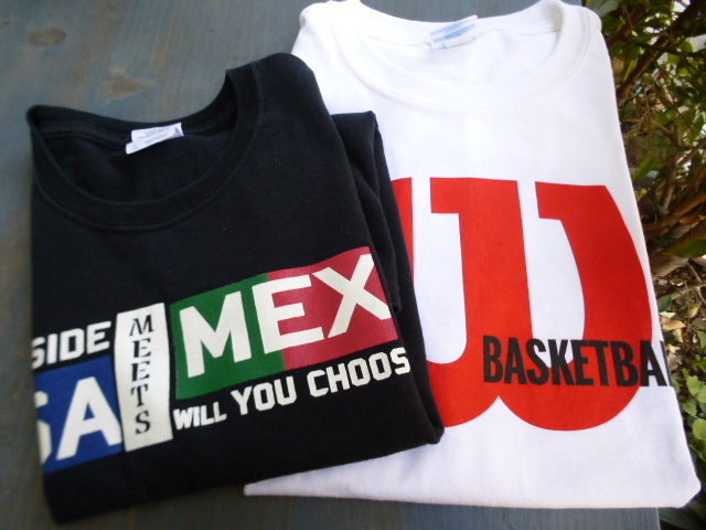 LOT of 2~New Wilson Basketball+BLACK USA meets Mex~Drinks~Tee TShirt Cotton M L 
