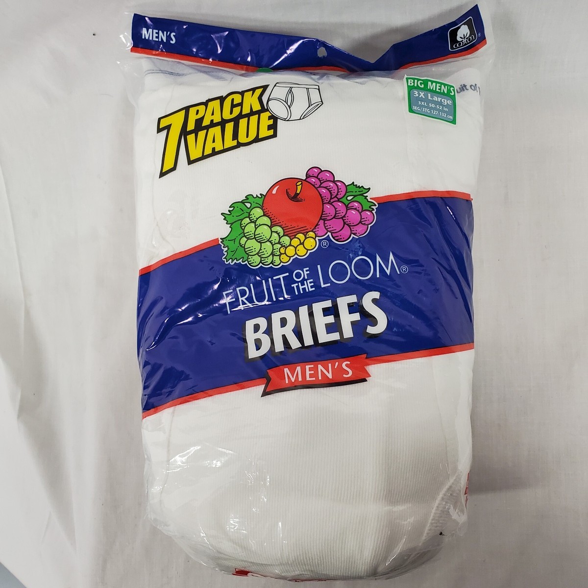 Vtg 2005 Fruit of the Loom Briefs Men's White Underwear 7 Pack