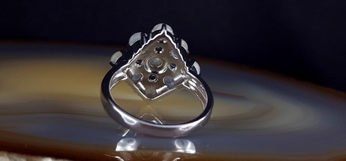 Ring Silber 925 Mondstein Topas blau 19,7 mm - schimmernd & funkelnd - Bild 10 von 12