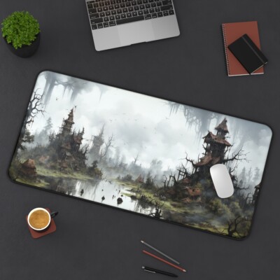 Gothic gaming Mousepad, gothic village mousepad, gift for him, gift for gamer