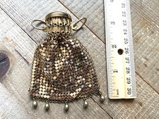 Whiting Davis Co. Vintage Antique Gold Mesh Coin - Change Purse Expandable Top