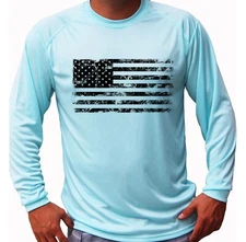 American Flag Fishing Boat Sport Long Sleeve UPF 30 T-Shirt Sun UV Protection