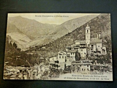 Route Exkursion a Peira-Cava Luceram Vintage Postkarte