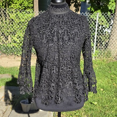 Bold Elements Size Medium Cut To Curve Black Lace Back Full Zip Brand New