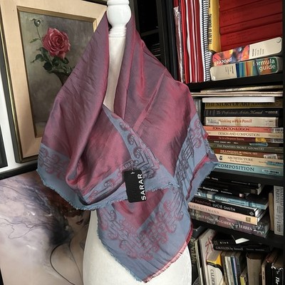 SARAR Womens Turkish Fashion 37in Sq Scarf/Wrap Geometric Paisley Pattern Fringe