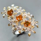 Gift jewelry Natural Orange Opal Ring 925 Sterling Silver Size 6 /R442253