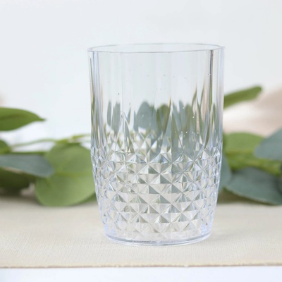 #ad 6 Crystal Clear 16 oz Plastic Disposable DRINKING GLASSES Party Events $20.64