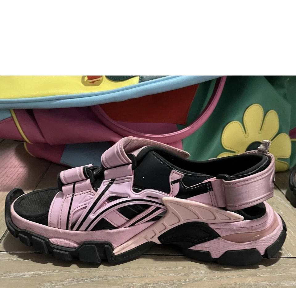 Sandalias Balenciaga Rosa/Negro Goma e Imitación Cuero Talla 10 40 Foto 4 de 4