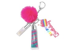 Claire&rsquo;s Rainbow Birthday Cake lipgloss keychain backpack bag clip