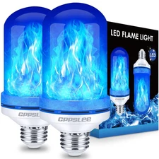 Upgraded LED Flame Light Bulbs, 4 Modes Flickering Light Bulbs, E26 Base Fire...