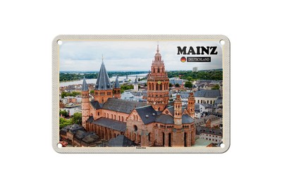 Ontrada Blechschild 12x18cm gewölbt Mainz Kaiserdom Kiche Christentum Schild