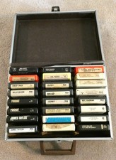 24 8-Track Storage Case Tape Lot Journey Foghat CSNY Steve Miller Rascals