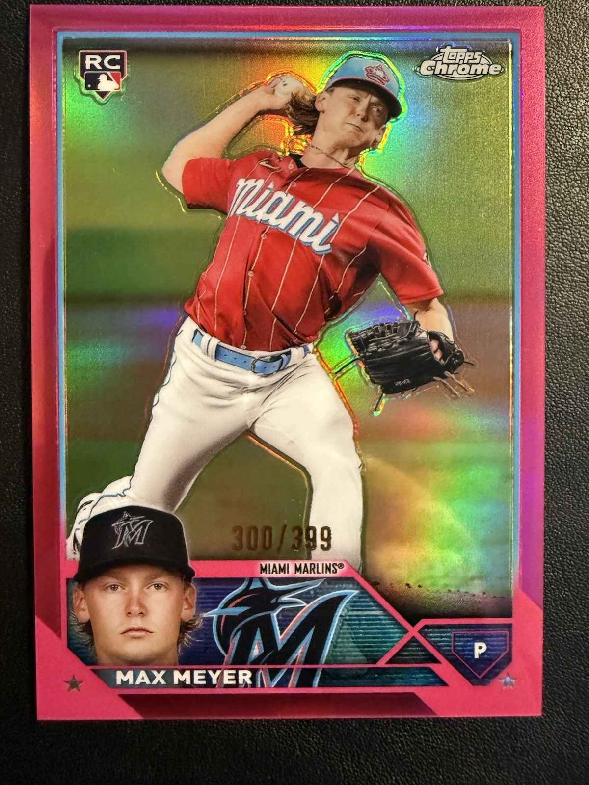2023 Topps Chrome Magenta Refractor Max Meyer RC 100/399 Miami Marlins #104