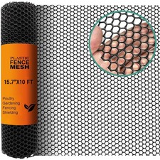 Chicken Plastic Wire Fencing Mesh - Heavy-Duty 15.7IN x 10FT, Black