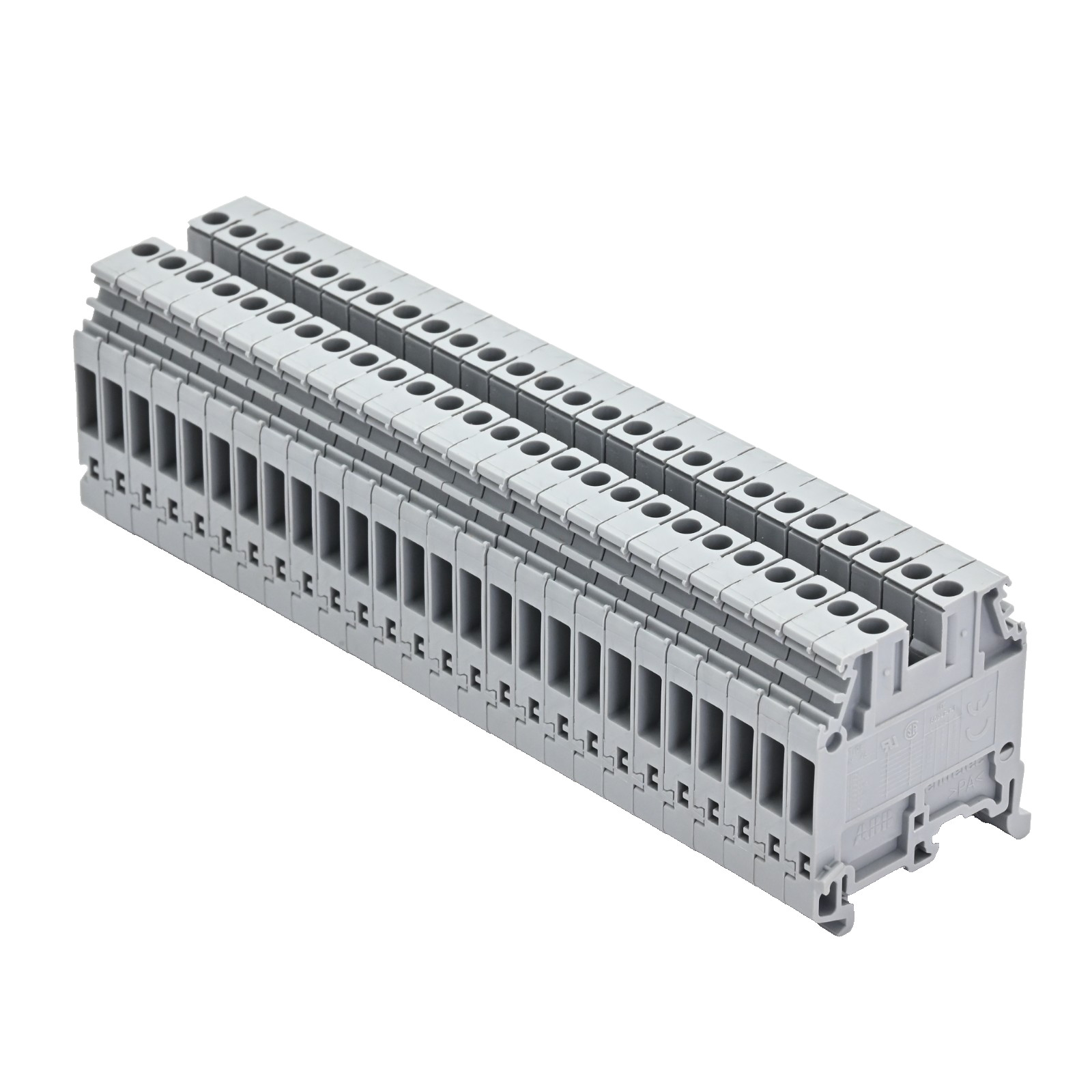 Lot of 26x ABB Entrelec M4/6 60947-7-1 DIN Rail Terminal Blocks - Gray