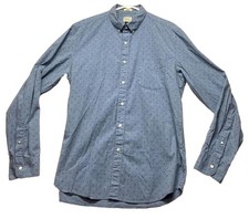 J. Crew Shirt Mens Large Gray Cotton Stretch Secret Wash Slim Fit Button Down