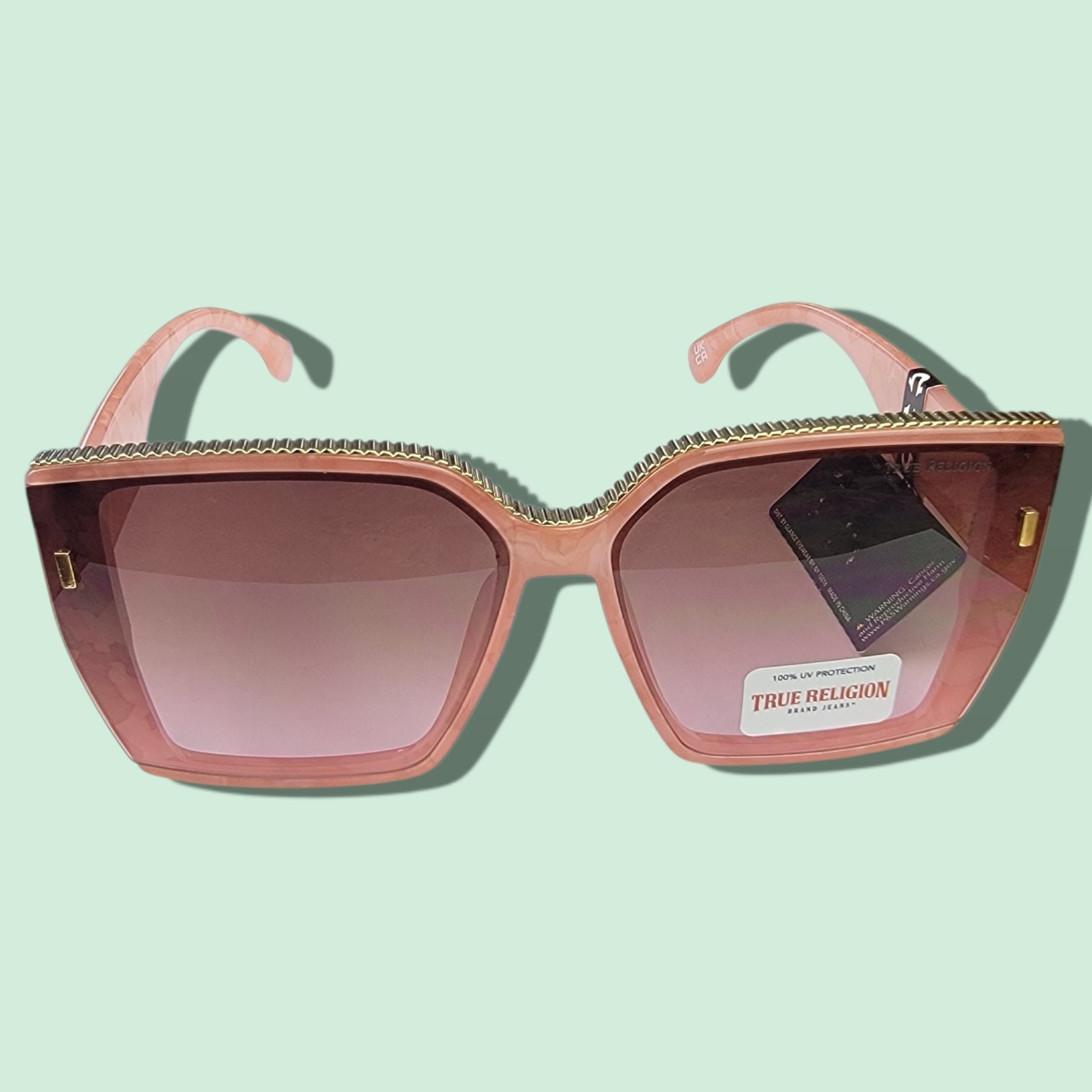 True Religion Authentic Women's Cowgirl Western Oversized Kool Pink Sun Glasses thumbnail 8