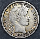 1898 25C BARBER SILVER QUARTER KM# 114 Grade:  VF++ A6613