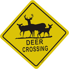 "Deer Xing" Crossing Sign, Animal Deer Crossing Aluminum Reflective Metal Sign,