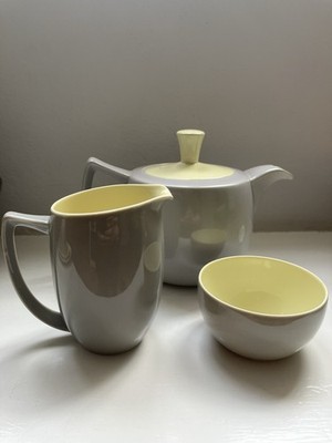 Seltene Vintage Branksome China Porzellan Teekanne, Milchkännchen & Zuckerdose. Keine Chips