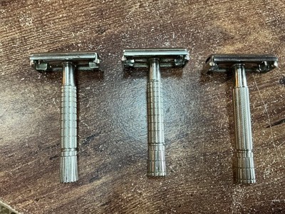 3 vintage Gillette Super Speed Safety Razors 1957 1958 1960