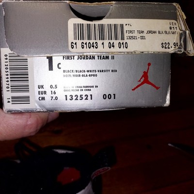 Nike Air Jordan Retro black and White Toddler Size 5c with a
