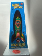 MP Tin Rocket Ship Mars Patrol 2 New in Box Item 105 Friction Powered Tin Toy