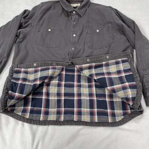 Duluth Trading Co. Jacket Mens 2XL Tall Gray Fire Hose Flannel Lined Pockets image 21