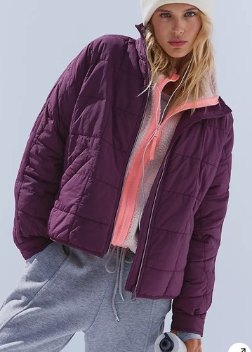 Free People Movement Pippa Pullover Packable Puffer Jacket Plum Purple Size L