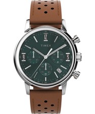 Marlin® Chronograph Tachymeter 40mm Leather Strap Watch