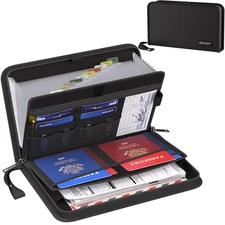 ENGPOW Accordion Receipt Coupon Organizer,Fireproof Expanding 13 Pockets Smal...